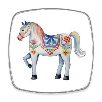 Dala Horse - Square fridge magnet - white - Front