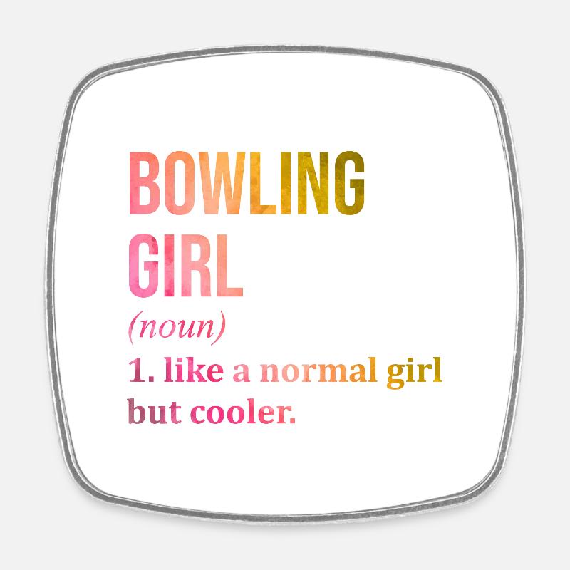 bowling - Magnet carré - blanc