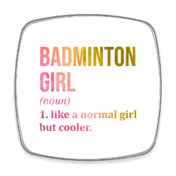 Badminton - Square fridge magnet - white - Front