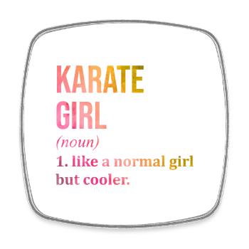 Karate - Viereckiger Kühlschrankmagnet - Weiß - Vorne