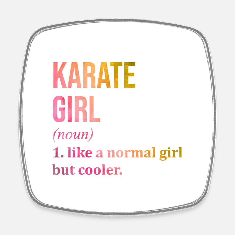 Karate - Viereckiger Kühlschrankmagnet - Weiß