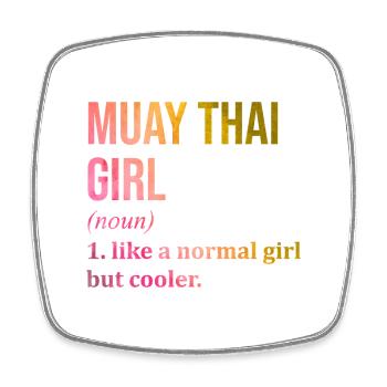 Muay Thai - Viereckiger Kühlschrankmagnet - Weiß - Vorne