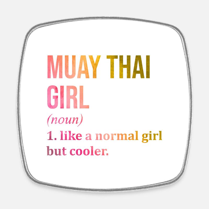 Muay Thaï - Magnet carré - blanc