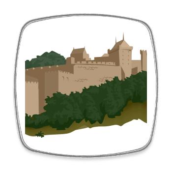 Castle on the hill - Square fridge magnet - white - Front