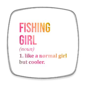 Fishing - Square fridge magnet - white - Front