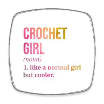 Crochet - Square fridge magnet - white - Front