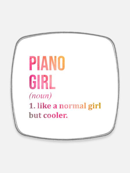 Piano Piano Piano - Square fridge magnet - white