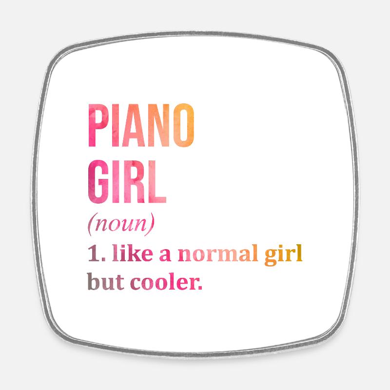 piano - Magnet carré - blanc