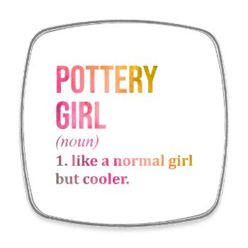Pottery - Square fridge magnet - white - Front