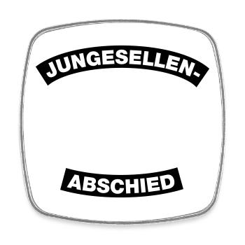 Junggesellenabschied Rahmen Element 1C (MC-Style) - Viereckiger Kühlschrankmagnet - Weiß - Vorne