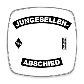 Junggesellenabschied Rahmen (JGA MC-Rocker-Style) - Viereckiger Kühlschrankmagnet - Weiß - Vorne