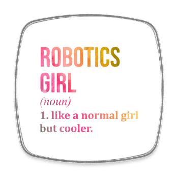 Robot - Square fridge magnet - white - Front
