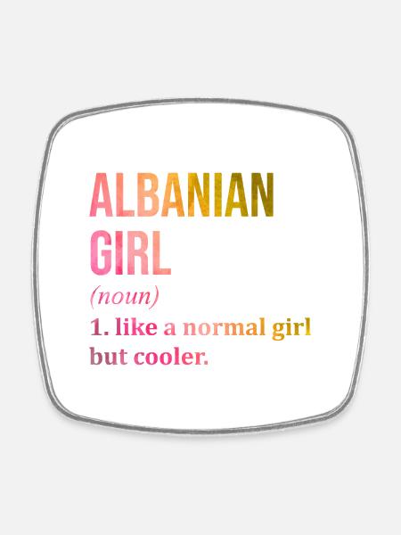Albanien, Albanien, Albanien - Viereckiger Kühlschrankmagnet - Weiß