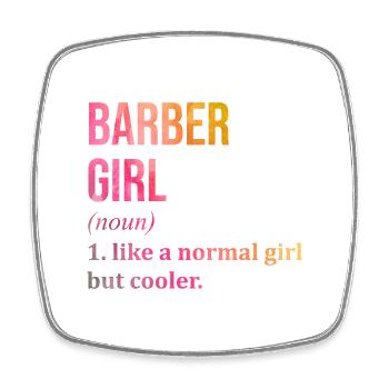 Barbier - Viereckiger Kühlschrankmagnet - Weiß - Vorne