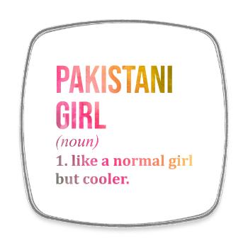 Pakistan - Square fridge magnet - white - Front