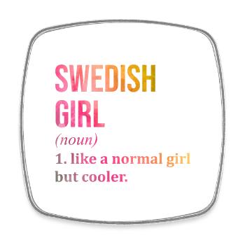Sweden - Square fridge magnet - white - Front