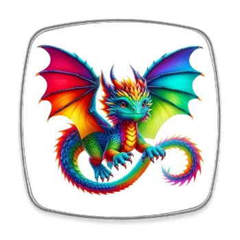 Dragon - Square fridge magnet - white - Front
