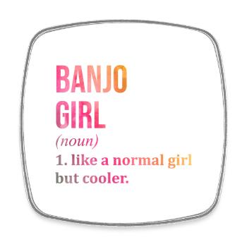 Banjo - Viereckiger Kühlschrankmagnet - Weiß - Vorne