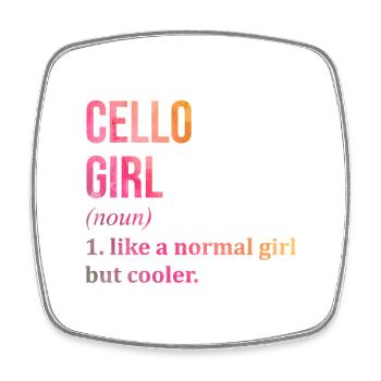 Cello - Viereckiger Kühlschrankmagnet - Weiß - Vorne