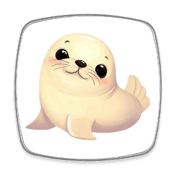 Seal - Square fridge magnet - white - Front