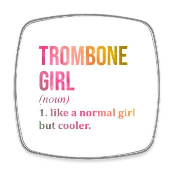Trombone - Square fridge magnet - white - Front