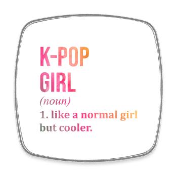 K Pop - Square fridge magnet - white - Front
