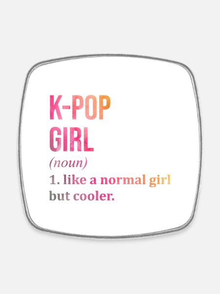 K Pop K Pop K Pop - Viereckiger Kühlschrankmagnet - Weiß