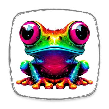 Grenouille - Magnet carré - blanc - Devant