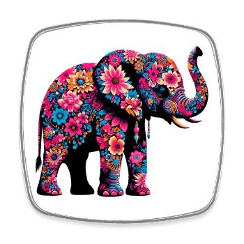 Elephant - Square fridge magnet - white - Front
