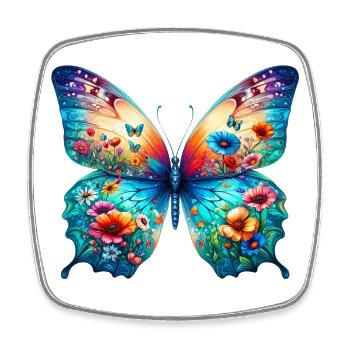 Butterfly - Square fridge magnet - white - Front