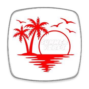 Tropische Flucht Die Sommer-Vibes T-Shirt - Viereckiger Kühlschrankmagnet - Weiß - Vorne