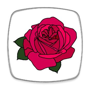 Pink Rose - Square fridge magnet - white - Front