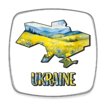 Watercolor Map Ukraine - Square fridge magnet - white - Front
