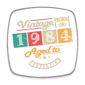 Original 1984 Vintage - Cadeau D’anniversaire 1984 - Magnet carré - blanc - Devant