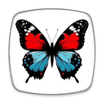 Papillon - Magnet carré - blanc - Devant