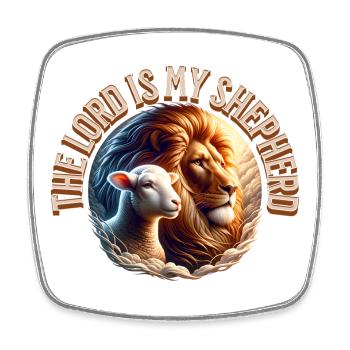 Force du troupeau de lions et de moutons - Magnet carré - blanc - Devant