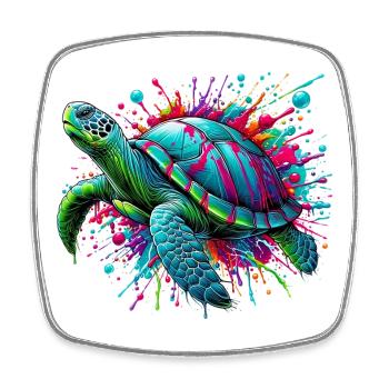 Tortue - Magnet carré - blanc - Devant