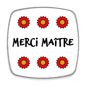 MEISTER. MEISTER. VIELEN DANK. DANKE, MEISTER. MEISTER - Viereckiger Kühlschrankmagnet - Weiß - Vorne