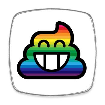 Émoticône Rainbow Caca Stinkfingers - Magnet carré - blanc - Devant