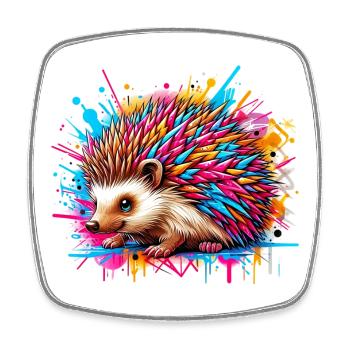 Igel - Viereckiger Kühlschrankmagnet - Weiß - Vorne