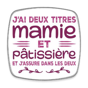 Granny and Pastry Chef | Grandma | Pastry - Square fridge magnet - white - Front