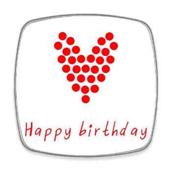 HAPPY BIRTHDAY. HAPPY BIRTHDAY. ANNIVERSARY. - Square fridge magnet - white - Front