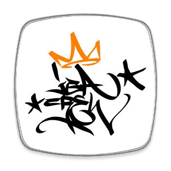 Graffiti Tag JGA Crew King 02 2C - Viereckiger Kühlschrankmagnet - Weiß - Vorne