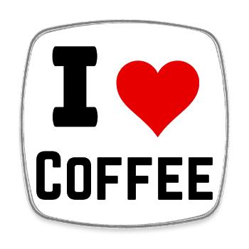 I love coffee - Square fridge magnet - white - Front