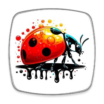 Coccinelle - Magnet carré - blanc - Devant