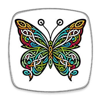 Papillon - Magnet carré - blanc - Devant