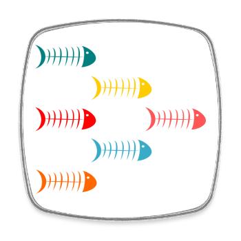 FISH. APRIL FOOL. HOLIDAY. SUMMER. HUMOR. - Square fridge magnet - white - Front