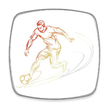 Fußballspieler Skizze Vintage - Viereckiger Kühlschrankmagnet - Weiß - Vorne