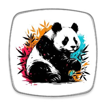 Panda - Magnet carré - blanc - Devant
