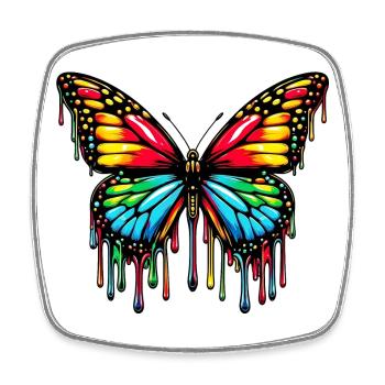 Schmetterling - Viereckiger Kühlschrankmagnet - Weiß - Vorne